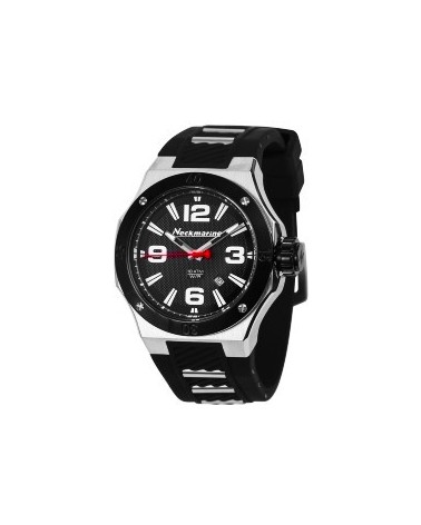 RELOJ UNISEX ACERO CAUCHO NEGRO SUMERGIBLE