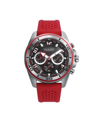 RELOJ DE HOMBRE CRONÓGRAFO CORREA CAUCHO ROJA