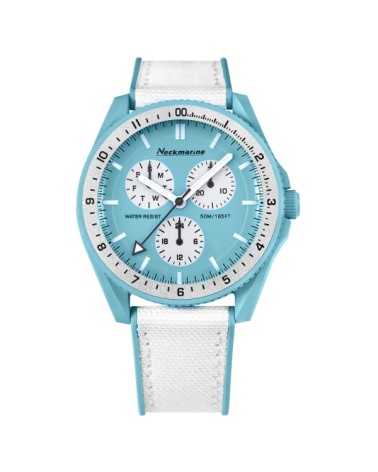 RELOJ ANALÓGICO UNISEX CORREA RESINA Y NAILON BLANCO Y AZUL