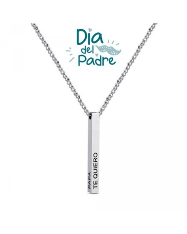 COLLAR ACERO CADENA 60 CMS CON COLGANTE PERSONALIZADO PAPÁ