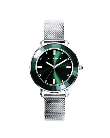 RELOJ DE MUJER ARMIS Y CAJA ACERO PLATEADO ESFERA COLOR VERDE