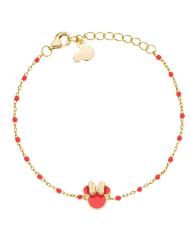 PULSERA PLATA 1ª LEY COLECCIÓN OFICIAL DISNEY CHAPADO EN ORO MINNIE MOUSE