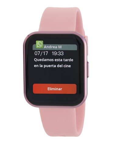 RELOJ DE MUJER CUADRADO PULSERA DE ACTIVIDAD DIGITAL  CORREA CAUCHO ROSA