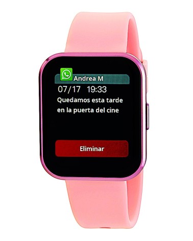 RELOJ DE MUJER CUADRADO PULSERA DE ACTIVIDAD DIGITAL  CORREA CAUCHO ROSA
