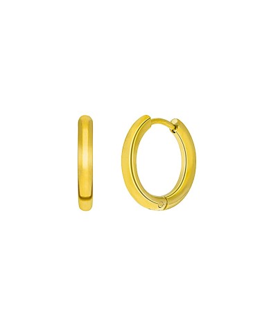 PENDIENTE ARO ACERO DORADO TUBO PARA HOMBRE Y MUJER