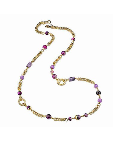 COLLAR DORADO 98 CMS COMBINADO CON PIEDRAS NATURALES