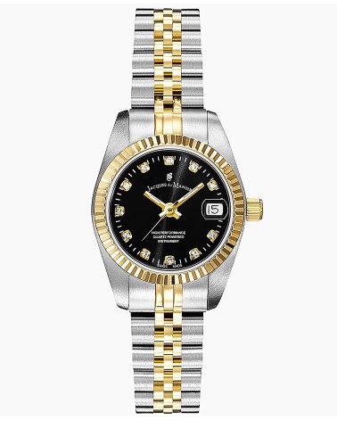 RELOJ DE MUJER BRAZALETE ACERO PLATEADO Y DORADO MAQUINARIA SUIZA