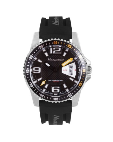 RELOJ DE HOMBRE CAJA ACERO FONDO Y CORREA CAUCHO EN NEGRO