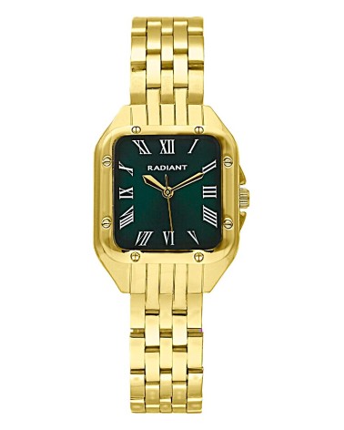 RELOJ DE MUJER DORADO CAJA CUADRADA ESFERA VERDE