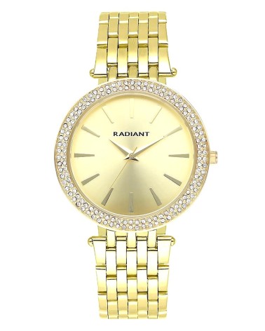RELOJ DE MUJER ACERO DORADO BISEL CON CIRCONITAS