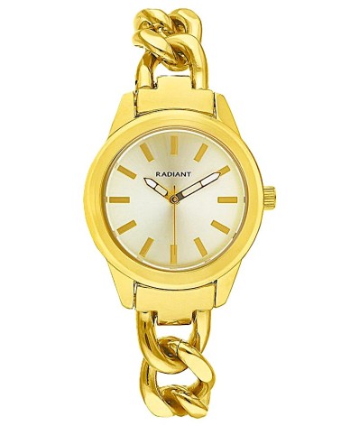 RELOJ DE MUJER ACERO DORADO PULSERA DE ESLABONES CAJA REDONDA