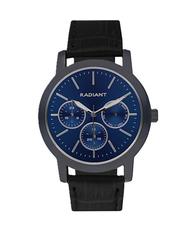 RELOJ DE HOMBRE CORREA PIEL COLOR NEGRO FONDO DE ESFERA AZUL