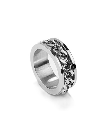 ANILLO ACERO DISEÑO PARA HOMBRE Y MUJER CON ESLABONES DE CADENA