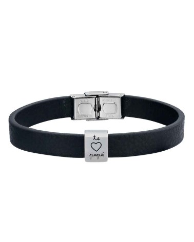 PULSERA HOMBRE ESPECIAL DÍA DEL PADRE CUERO Y ACERO PERSONALIZADA