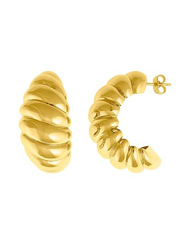PENDIENTE DE ARO METAL DORADO MAXI ELECTROFORMA
