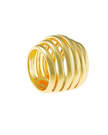 ANILLO MAXI METAL DORADO LISO GALLONADO