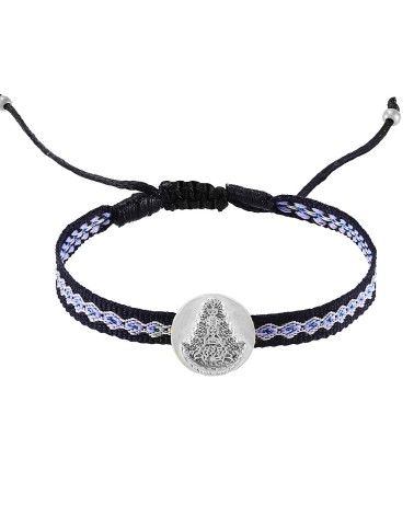 PULSERA CINTA DE COLOR AJUSTABLE MEDALLA VIRGEN DEL ROCÍO