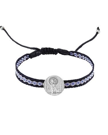 PULSERA CINTA DE COLOR AJUSTABLE MEDALLA VIRGEN DEL PILAR