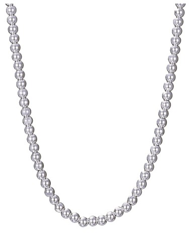 CADENA ACERO MACIZA BAÑO DE PLATA BOLAS 44 CMS LARGO