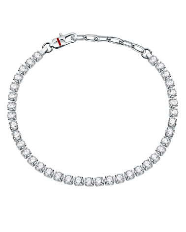 PULSERA UNISEX MODELO RIVIER EN ACERO CON CIRCONITAS