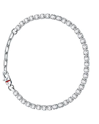 PULSERA UNISEX MODELO RIVIER EN ACERO CON CIRCONITAS