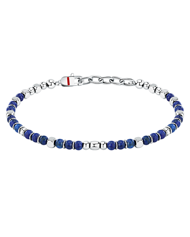PULSERA HOMBRE Y MUJER ACERO CON BOLAS DE LAPISLÁZULI
