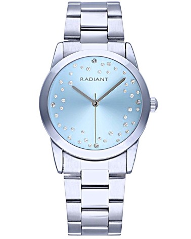 RELOJ DE MUJER ACERO FONDO DE ESFERA AZUL CELESTE CON CIRCONITAS