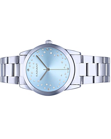 RELOJ DE MUJER ACERO FONDO DE ESFERA AZUL CELESTE CON CIRCONITAS
