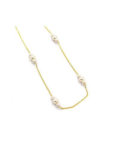 COLLAR PLATA CHAPADO EN ORO DE 1ª LEY CON PERLAS INTERCALADAS