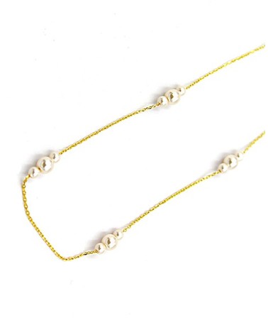 COLLAR PLATA CHAPADO EN ORO DE 1ª LEY CON PERLAS INTERCALADAS