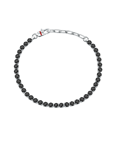 PULSERA ACERO MODELO RIVIER CON PIEDRAS EN COLOR NEGRO