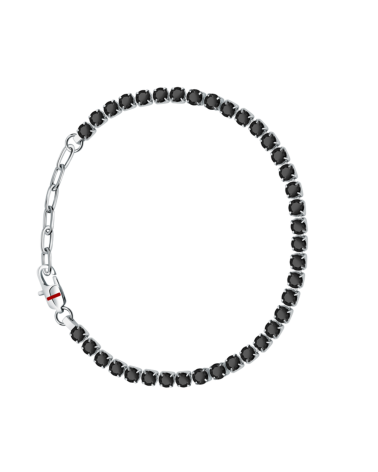 PULSERA ACERO MODELO RIVIER CON PIEDRAS EN COLOR NEGRO