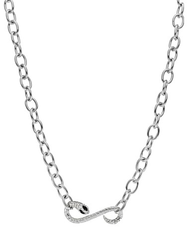 COLLAR ACERO ESLABONES ABIERTOS CENTRO DE SERPIENTE CON PIEDRAS