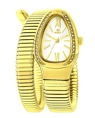 RELOJ JOYA ACERO CHAPADO CAJA OVAL BRAZALETE EXTENSIBLE