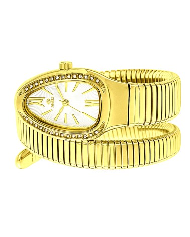 RELOJ JOYA ACERO CHAPADO CAJA OVAL BRAZALETE EXTENSIBLE
