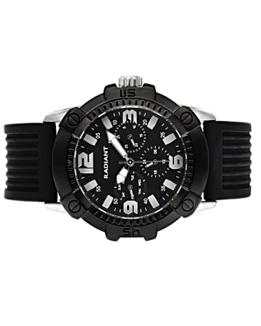 RELOJ DE HOMBRE CORREA CAUCHO NEGRA FONDO Y BISEL NEGRO