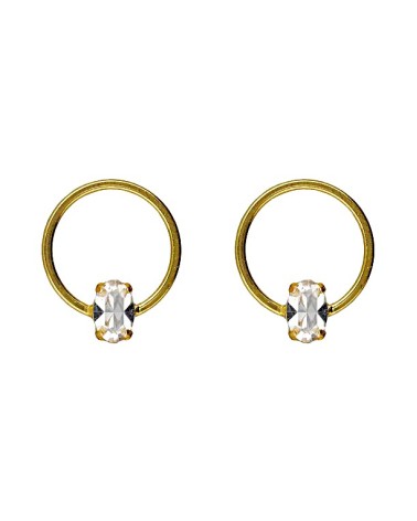 PENDIENTE PLATA DE 1ª LEY CHAPADO EN ORO CON CIRCONITA