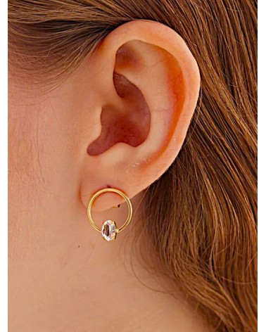 COLLAR PATA 1ª LEY CHAPADO EN ORO COLGANTE CÍRCULO CON CIRCONITA