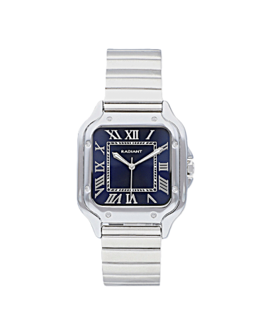 RELOJ ACERO DE HOMBRE CAJA CUADRADA FONDO ESFERA AZUL