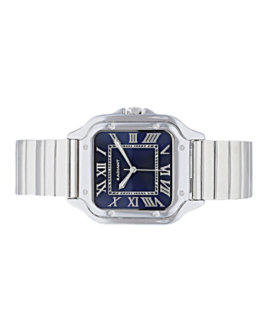 RELOJ ACERO DE HOMBRE CAJA CUADRADA FONDO ESFERA AZUL