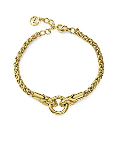 PULSERA ACERO DORADA DE MUJER ARO CENTRAL CON PROLONGACIÓN