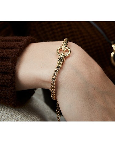 PULSERA ACERO DORADA DE MUJER ARO CENTRAL CON PROLONGACIÓN