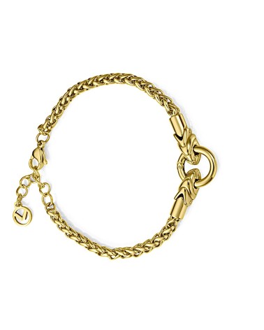 PULSERA ACERO DORADA DE MUJER ARO CENTRAL CON PROLONGACIÓN