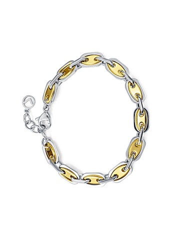 PULSERA DORADO Y PLATEADA ACERO ESLABONES COMBINADOS