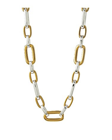COLLAR BAÑO DE ORO Y PLATA ESLABONES COMBINADOS