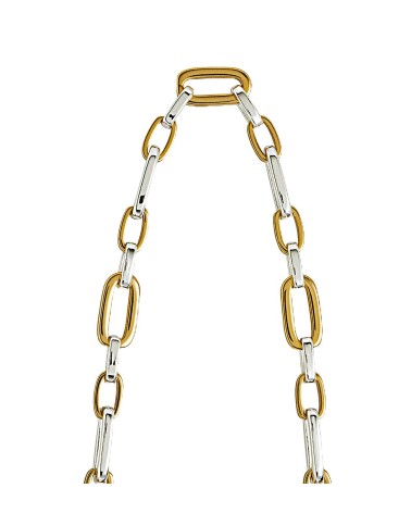 COLLAR BAÑO DE ORO Y PLATA ESLABONES COMBINADOS
