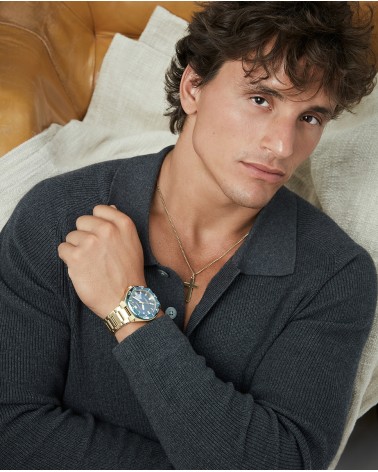 CADENA CON COLGANTE DE CRUZ ACERO DORADO