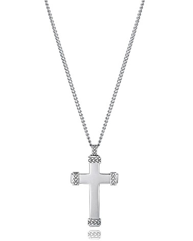 CADENA CON COLGANTE DE CRUZ EN ACERO MODELO DE HOMBRE