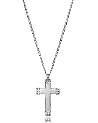 CADENA CON COLGANTE DE CRUZ EN ACERO MODELO DE HOMBRE