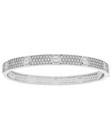 PULSERA BRAZALETE RÍGIDO ACERO CON ENGASTE DE CIRCONITAS